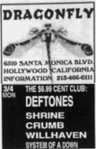 System of a Down / Deftones / Crumb / Shrine / Will Haven on Mar 4, 1996 [272-small]