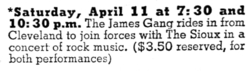 James Gang / The Sioux / Ralph Romano on Apr 11, 1970 [254-small]