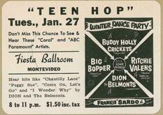 Buddy Holly & the Crickets / J.P. Richardson (aka "The Big Bopper") / Ritchie Valens / Dion And The Belmonts / Frankie Sardo on Jan 27, 1959 [586-small]