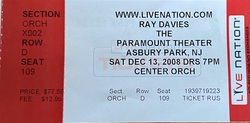 Ray Davies ticket stub, tags: Ray Davies, Ticket - Ray Davies / Bill Shanley / Locksley on Dec 13, 2008 [795-small]