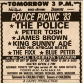 The Fixx / Blue Peter / King Sunny Ade And His African Beats / Peter Tosh / James Brown / The Police on Aug 5, 1983 [642-small]