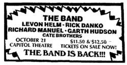 The Band / The Cate Brothers on Oct 21, 1983 [898-small]