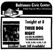 Three Dog Night / Gail McCormick / The Underhand Band on Oct 24, 1971 [984-small]
