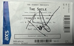 Ticket stub (signed by Tom Skinner), tags: Ticket - The Smile / Robert Stillman on Jul 8, 2023 [803-small]