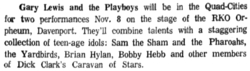 Gary Lewis & The Playboys / Sam The Sham & The Pharaohs / The Yardbirds / Bryan Hyland / Bobby Hebb on Nov 8, 1966 [649-small]