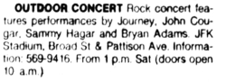 Journey / The Tubes / Sammy Hagar / Bryan Adams / John Courage / John Mellencamp on Jun 4, 1983 [887-small]