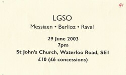 LGSO (London Gay Symphony Orchestra) / Peter Crockford / Janine Button on Jun 29, 2003 [669-small]
