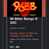 96 Bitter Beings (Ex- CKY) / Black Vinegar on Aug 19, 2023 [093-small]