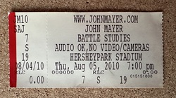 Ticket stub, tags: Ticket - John Mayer / Train on Aug 5, 2010 [597-small]