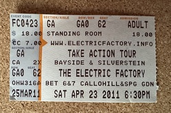 Ticket stub, tags: Ticket - Bayside / Silverstein / The Swellers / Teaxs In July on Apr 23, 2011 [598-small]