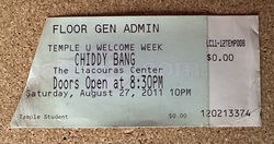 Ticket stub, tags: Ticket - Chiddy Bang on Aug 27, 2011 [599-small]