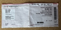 Ticket stub, tags: Ticket - blink-182 / Weezer / Taking Back Sunday / Chester French on Aug 27, 2009 [603-small]
