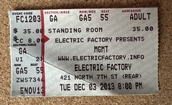 Ticket stub, tags: Ticket - Kuroma / MGMT on Dec 3, 2013 [606-small]