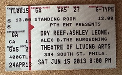 Ticket stub, tags: Ticket - The Burgeoning / Dry Reef / Ashley Leone on Jun 15, 2013 [607-small]