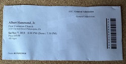 Ticket stub, tags: Ticket - Albert Hammond, Jr. / Walking Shapes on Nov 7, 2015 [608-small]