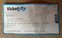 Ticket stub, tags: Ticket - Weezer on Oct 25, 2014 [610-small]
