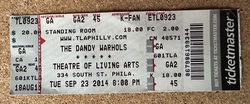 Ticket stub, tags: Ticket - The Dandy Warhols / Bonfire Beach on Sep 23, 2014 [612-small]