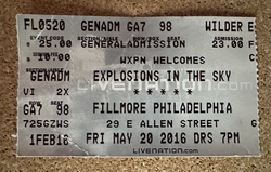 Ticket stub, tags: Ticket - Explosions in the Sky / Disappears on May 20, 2016 [614-small]