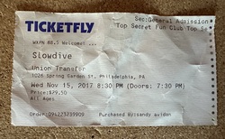 Ticket stub, tags: Ticket - Slowdive / Cherry Glazerr on Nov 15, 2017 [631-small]