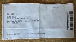 Ticket stub, tags: Ticket - Slowdive / Japanese Breakfast on May 7, 2017 [632-small]