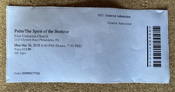 Ticket stub, tags: Ticket - Palm / Spirit of the Beehive / Old Maybe on Mar 26, 2018 [633-small]