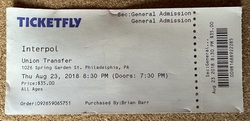 Ticket stub, tags: Ticket - Interpol / Honduras on Aug 23, 2018 [634-small]