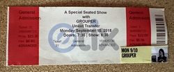 Ticket stub, tags: Ticket - Grouper / L'Rain on Sep 10, 2018 [644-small]
