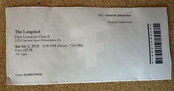 Ticket stub, tags: Ticket - The Longshot / Trashbags on Jun 2, 2018 [645-small]