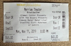 Ticket stub, tags: Ticket - Comedy Bang! Bang! / Paul F. Tompkins / Lauren Lapkus on Nov 11, 2019 [638-small]