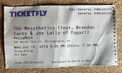 Ticket stub, tags: Ticket - The Messthetics / Erik Ruin’s Ominous Cloud Ensemble on Jul 10, 2019 [644-small]