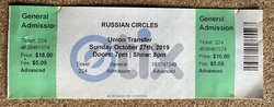 Ticket stub, tags: Ticket - Russian Circles / Windhand on Oct 27, 2019 [651-small]