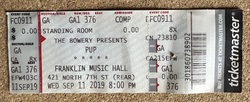 Ticket stub, tags: Ticket - PUP / Illuminati Hotties / AJJ on Sep 11, 2019 [656-small]