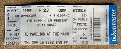 Ticket stub, tags: Ticket - Roxy Music / St. Vincent on Sep 15, 2022 [674-small]