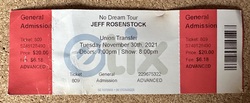 Ticket stub, tags: Ticket - Jeff Rosenstock / Oceanator / Slaughter Beach, Dog on Nov 30, 2021 [692-small]