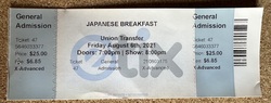 Ticket stub, tags: Ticket - Japanese Breakfast / Mannequin Pussy on Aug 6, 2021 [706-small]