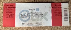 Ticket stub, tags: Ticket - Osees / Mr. Elevator on Sep 26, 2021 [709-small]
