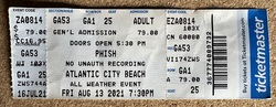 Ticket stub (First Phish show), tags: Ticket - Phish on Aug 13, 2021 [747-small]