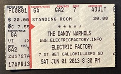 ticket stub, tags: Ticket - The Dandy Warhols / the Shivas on Jun 1, 2013 [147-small]
