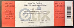 ticket stub, tags: Ticket - Streetlight Manifesto / Catbite on Dec 4, 2021 [149-small]