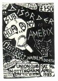 Subhumans / Disorder / Amebix / Antisect / Chaos UK / Napalm Death on Apr 9, 1984 [300-small]