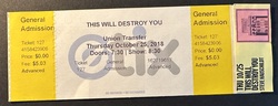 Ticket stub, tags: Ticket - This Will Destroy You / Steve Hauschildt on Oct 25, 2018 [351-small]