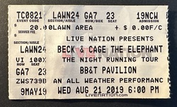 Ticket stub, tags: Ticket - Beck / Cage The Elephant / Spoon / Sunflower Bean on Aug 21, 2019 [356-small]