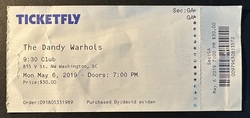 Ticket stub, tags: Ticket - The Dandy Warhols / The Vacant Lots / Cosmonauts on May 6, 2019 [396-small]