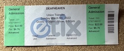 Ticket stub, tags: Ticket - Deafheaven / Holy Fawn / MIDWIFE on Mar 6, 2022 [412-small]