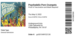 Ticket stub (postponed), tags: Ticket - Psychedelic Porn Crumpets on May 5, 2022 [436-small]
