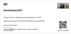Ticket stub (digital), tags: Ticket - DIIV / Chastity / Storefront Church on Oct 23, 2019 [494-small]