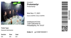 Ticket stub (digital), tags: Ticket - Protomartyr / Amanda X on Nov 17, 2021 [495-small]