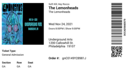 Ticket stub (digital), tags: Ticket - The Lemonheads / Heyrocco / Larlene on Nov 24, 2021 [496-small]