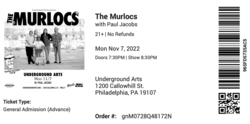 Ticket stub (digital), tags: Ticket - The Murlocs / Paul Jacobs on Nov 7, 2022 [514-small]