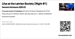 Ticket stub (digital), tags: Ticket - Lilys / Danny Death on Feb 10, 2023 [531-small]